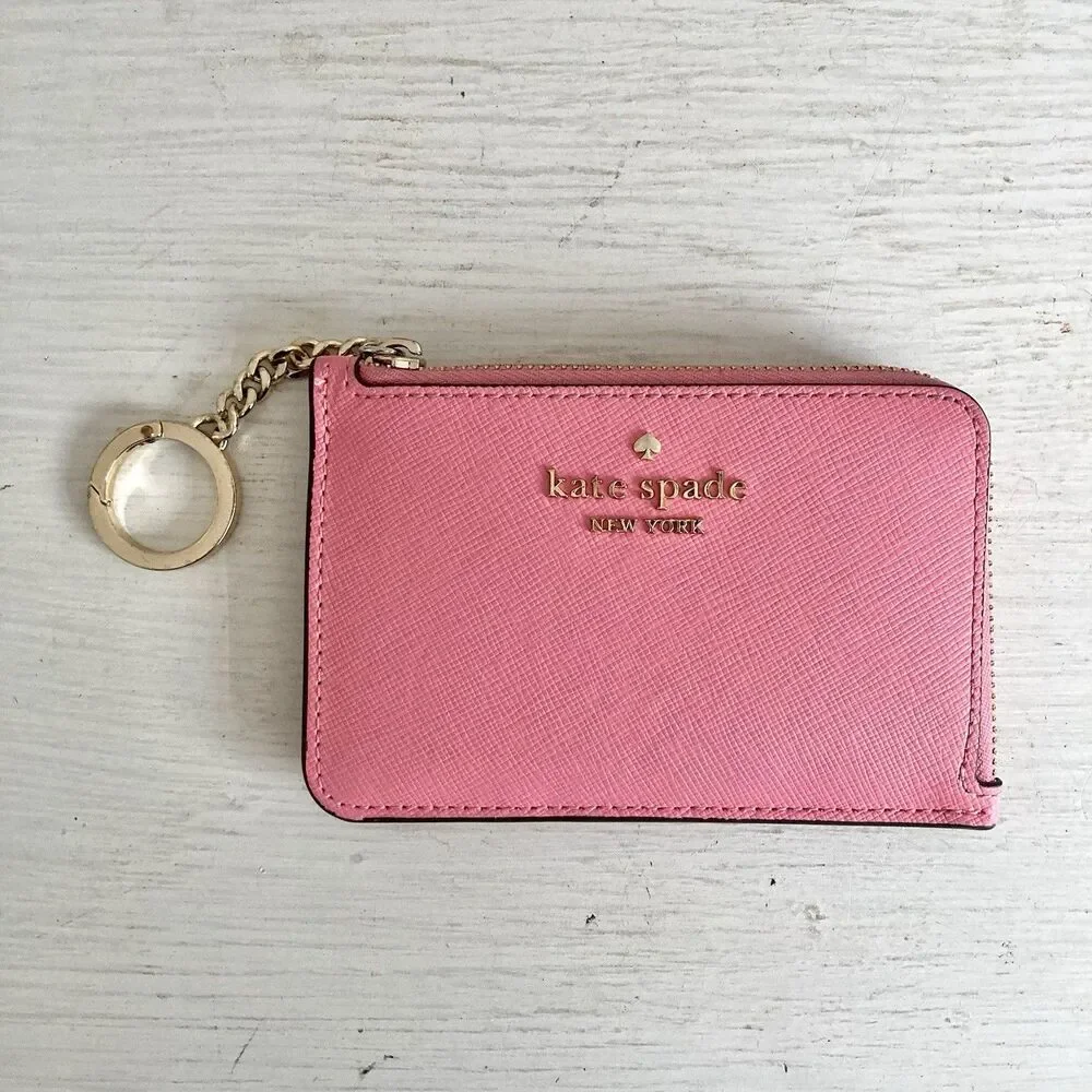 Kate Spade Madison Zip Around Card Holder Blossom Pink Minimalist Cute